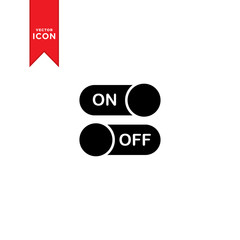 On/off Toggle switch button icon vector. Trendy flat design style on white background.