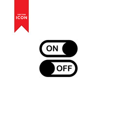 On/off Toggle switch button icon vector. Trendy flat design style on white background.