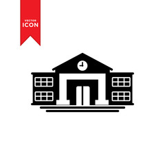 High school icon vector. School icon illustration. Trendy flat design style on white background.