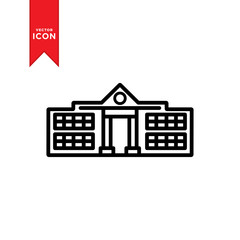 High school icon vector. School icon illustration. Trendy flat design style on white background.