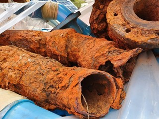 Corrosion on steel pipe
