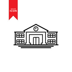 High school icon vector. School icon illustration. Trendy flat design style on white background.