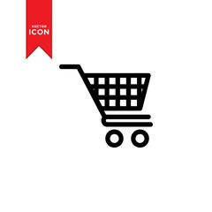 Shopping Cart icon vector. Flat design style on trendy icon.