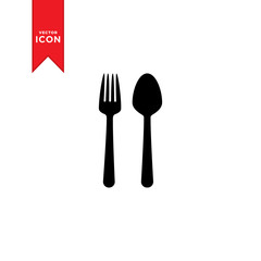 Spoon and Fork icon vector. Restaurant symbol icon illustration. Trendy flat design style on white background.