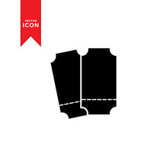 Ticket icon vector. Trendy flat design on white background.