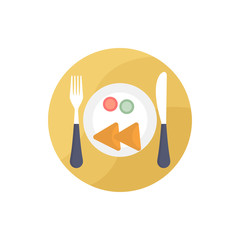 Cutlery Vector Icon Filled Outline Illustration.