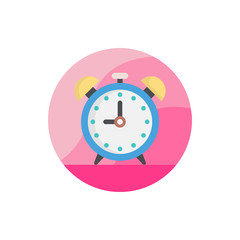 Alarm Clock Vector Icon Filled Outline Illustration.