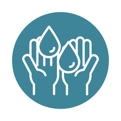 Fototapeta premium virus covid 19 pandemic washing hands cleaning care block line style icon