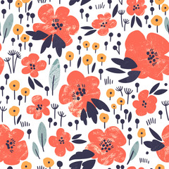 Materiał do szycia Abstract elegance seamless pattern with floral background.