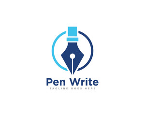 Pen Write Logo Icon Design Vector