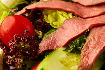 Vegetable tasty salad with ham