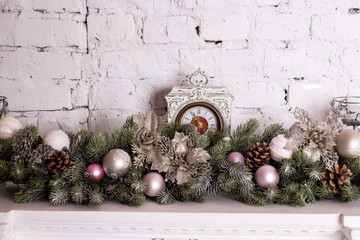 decorating the mantelpiece for the new year or Christmas.
