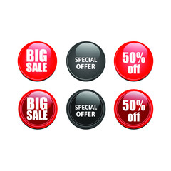 glossy sales button vector design illustration with a white background