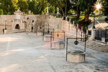 nice view of Five Wells Square in the city of Zadar