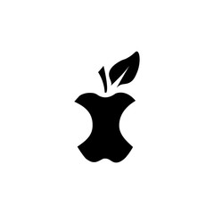 Apple core icon isolated on white background