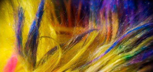 Macro of colorful fibres