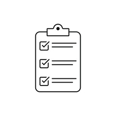 Checklist icon isolated on background. Clipboard line icon. Checklist sign symbol for web site and app design.