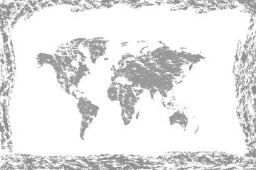 Grunge world map.Old vintage map of the world.