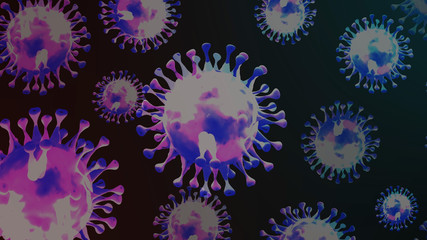 Novel corona virus 2019,Corona Virus In Red Artery - Microbiology And Virology Concept - 3d Rendering