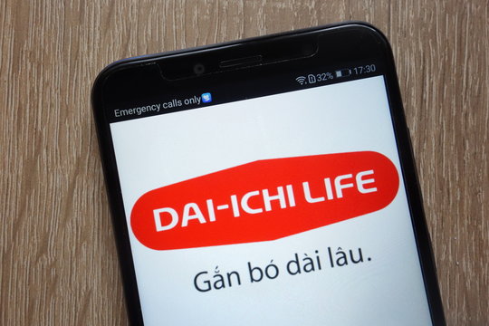 KONSKIE, POLAND - AUGUST 04, 2018: Dai-Ichi Life Holdings logo displayed on a modern smartphone