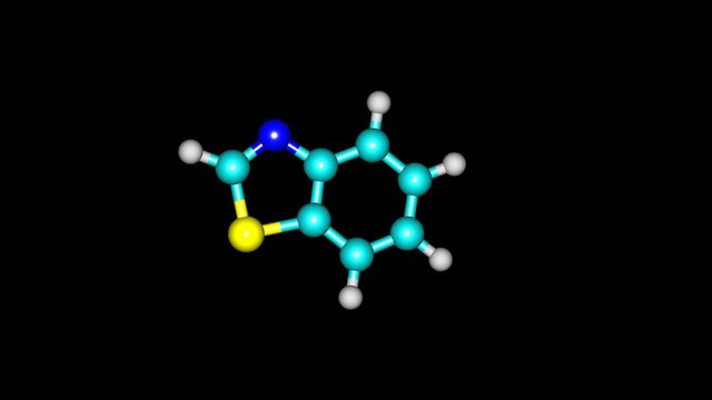 Benzothiazole molecule rotating video full HD