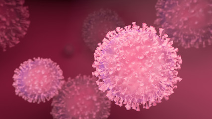 Coronavirus outbreak and coronaviruses influenza background. 3D illustration.