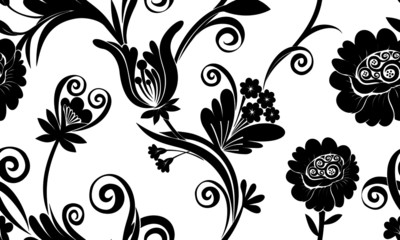 chrysanthemum and bellflower seamless patterns for wallpapers,textiles,printing and background