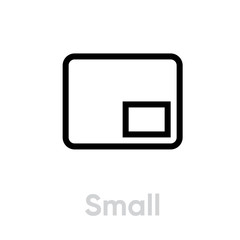Small video tv icon. Editable line vector.