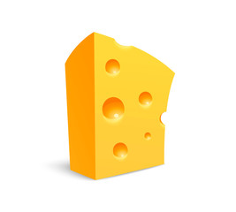Cheese icon, chunk of swiss maasdam Cheese