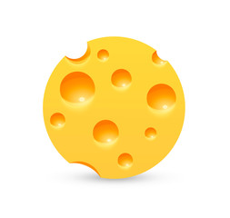Round Cheese icon illustration on white background