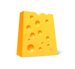 Chunk of Cheese in realistic style isolated