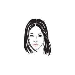 Beauty face of woman vector illustration design.