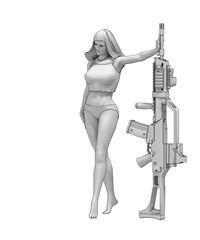Fototapeta na wymiar warrior woman character, 3D rendering, illustration