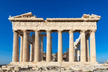 Schilderijen op glas Parthenon temple at morning time with blue sky in Acropolis, Athens, Greece.  © lucky-photo
