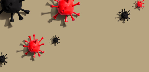 Viral epidemic influenza and Coronavirus Covid-19 concept