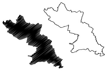 Fototapeta na wymiar Valka Municipality (Republic of Latvia, Administrative divisions of Latvia, Municipalities and their territorial units) map vector illustration, scribble sketch Valka map