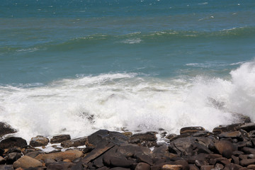 The beautiful landscape seen from the viewpoint of Armação beach in Florianópolis, Santa Catarina.