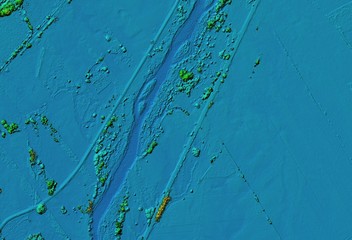 DEM - digital elevation model. Product made after proccesing pictures taken from a drone. It shows meandring river with swamps