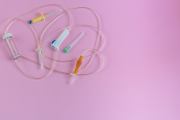 A sanitary mask helps prevent the entry of the Corona virus or other diseases. System for patient recovery procedures. View from above.