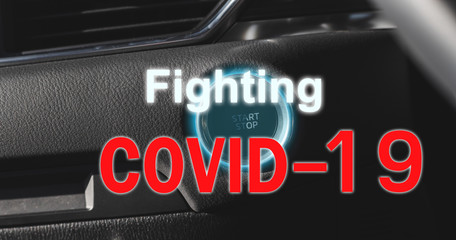 push start stop covid 19 virus covid-19 or corona protected Help protect For world and people