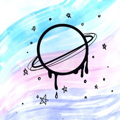 Saturn in the sky pastel for covering report