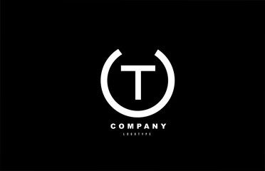 T white and black letter logo alphabet icon design for company and business