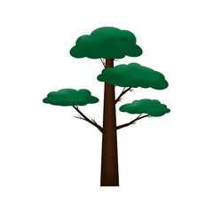 Flat tree on a white background. VECTOR. EPS10