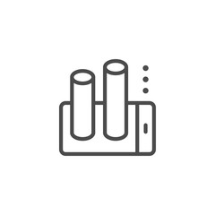 Mobile 3D interface line outline icon