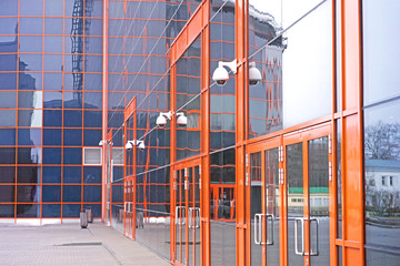 glass facade of a building