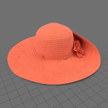 Sun hat with flower
