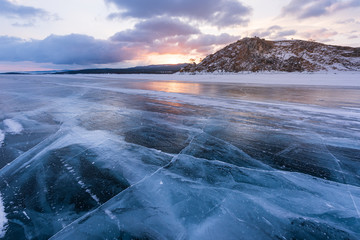 A stunning sunrise over Lake Baikal, Russia.