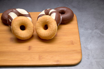 delicious group of sweet donuts.