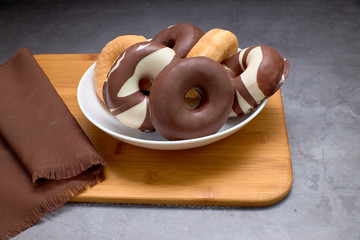 delicious group of sweet donuts.