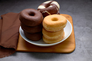 Fototapeta na wymiar delicious group of sweet donuts.